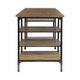 Meza Counter Height Writing Desk I 6 Shelves I Brown I Black Metal 60"