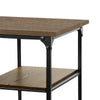 Meza Writing Desk w Casters I 4 Shelves I Brown Wood I Black Metal 60"