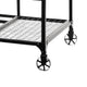 Meza Writing Desk w Casters I 4 Shelves I Brown Wood I Black Metal 60"