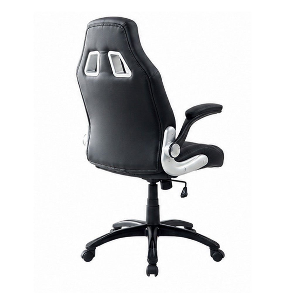 Gaming Office Chair I Sports Car Seat I Flip Arms I Red & Black Faux Leather