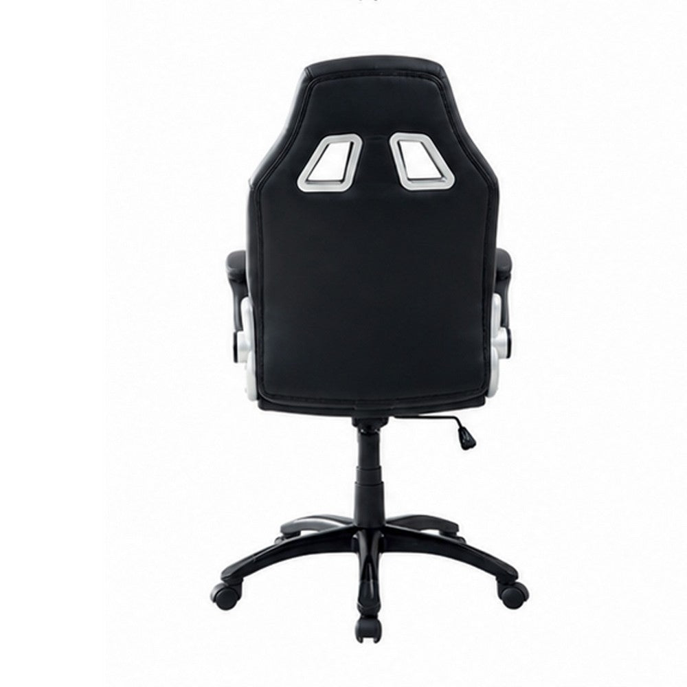 Gaming Office Chair I Sports Car Seat I Flip Arms I Red & Black Faux Leather