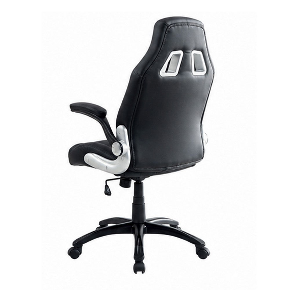 Gaming Office Chair I Sports Car Seat I Flip Arms I Red & Black Faux Leather