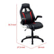 Gaming Office Chair I Sports Car Seat I Flip Arms I Red & Black Faux Leather