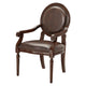 Mont Armchair I Medallion Back I Scroll Arms I Foam Fill Brown Faux Leather