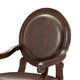 Mont Armchair I Medallion Back I Scroll Arms I Foam Fill Brown Faux Leather