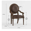 Mont Armchair I Medallion Back I Scroll Arms I Foam Fill Brown Faux Leather