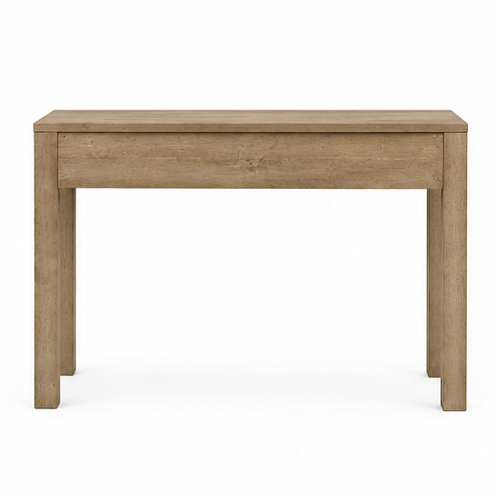 Writing Desk w Drawer I Angular Planks I Square Legs I Light Brown 48"