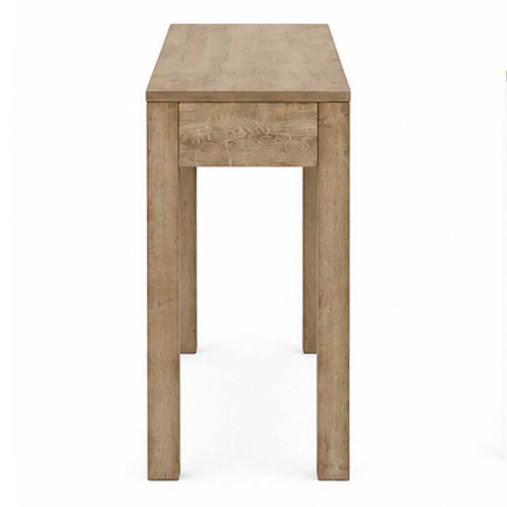 Writing Desk w Drawer I Angular Planks I Square Legs I Light Brown 48"