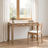 Writing Desk w Drawer I Angular Planks I Square Legs I Light Brown 48"
