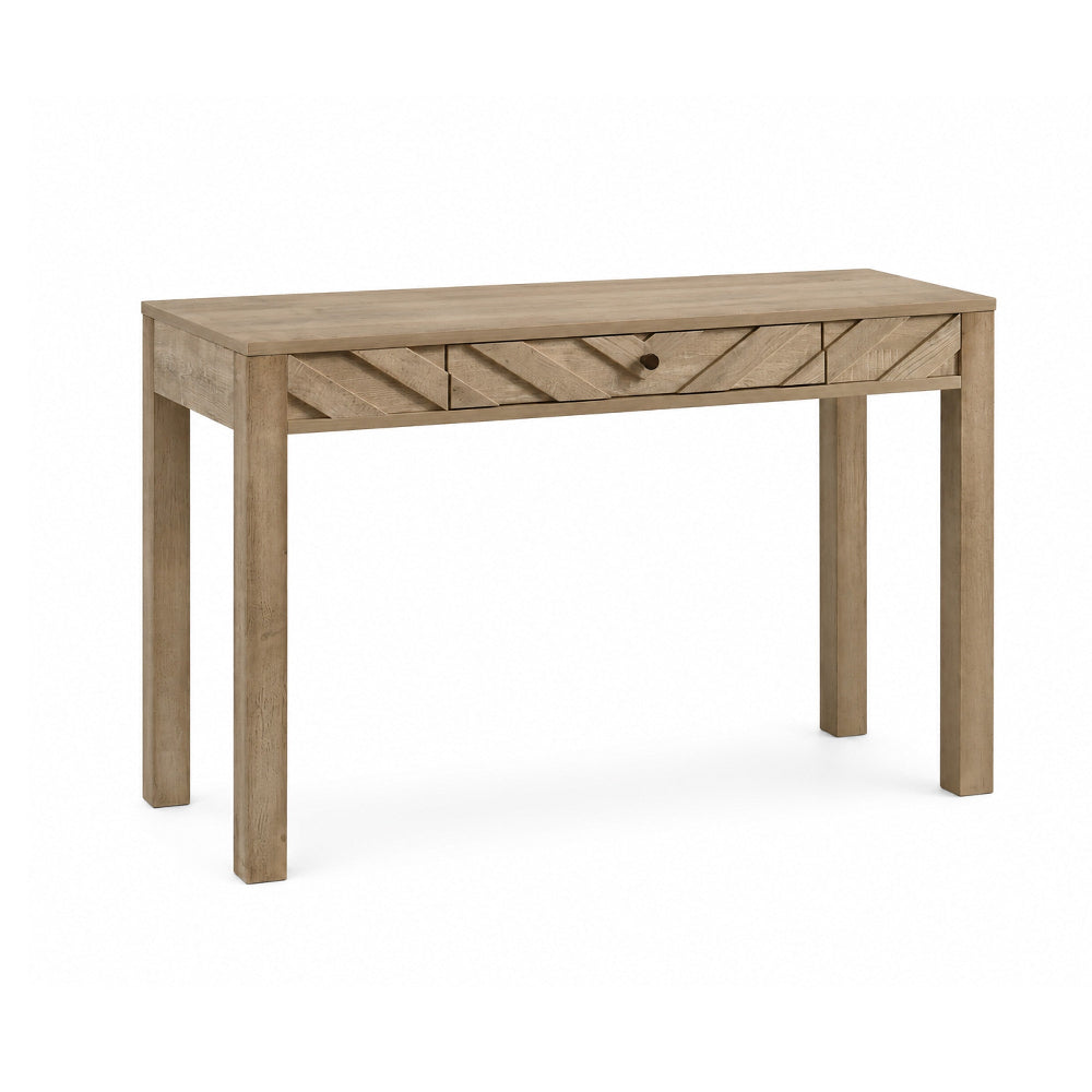 Writing Desk w Drawer I Angular Planks I Square Legs I Light Brown 48"