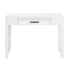 Gare Writing Desk w Drawer I Frame Molding I White & Black Nickel 42"