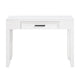 Gare Writing Desk w Drawer I Frame Molding I White & Black Nickel 42"