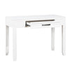 Gare Writing Desk w Drawer I Frame Molding I White & Black Nickel 42"