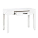 Gare Writing Desk w Drawer I Frame Molding I White & Black Nickel 42"