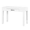 Gare Writing Desk w Drawer I Frame Molding I White & Black Nickel 42"