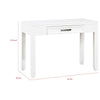 Gare Writing Desk w Drawer I Frame Molding I White & Black Nickel 42"