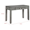 Gare Writing Desk w Drawer I Frame Molding I Rustic Gray & Silver 42"