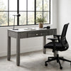 Gare Writing Desk w Drawer I Frame Molding I Rustic Gray & Silver 42"