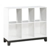 Gare Bookcase | 6 Cubby Shelves I White Wood Frame I Black Base 40"