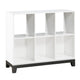 Gare Bookcase | 6 Cubby Shelves I White Wood Frame I Black Base 40"