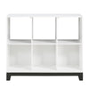 Gare Bookcase | 6 Cubby Shelves I White Wood Frame I Black Base 40"