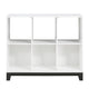 Gare Bookcase | 6 Cubby Shelves I White Wood Frame I Black Base 40"