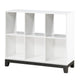 Gare Bookcase | 6 Cubby Shelves I White Wood Frame I Black Base 40"