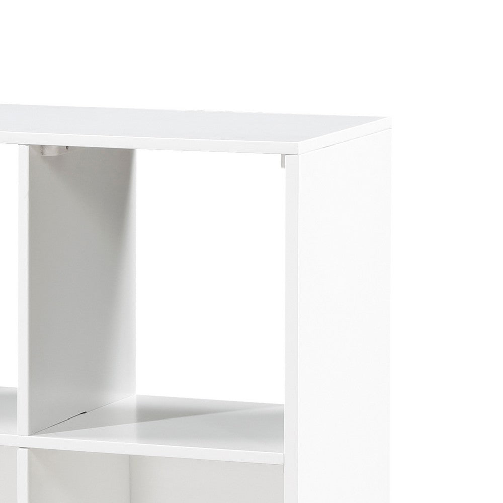 Gare Bookcase | 6 Cubby Shelves I White Wood Frame I Black Base 40"