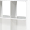 Gare Bookcase | 6 Cubby Shelves I White Wood Frame I Black Base 40"