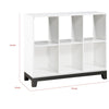 Gare Bookcase | 6 Cubby Shelves I White Wood Frame I Black Base 40"