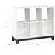 Gare Bookcase | 6 Cubby Shelves I White Wood Frame I Black Base 40"