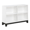 Gare Bookcase  4 Cubby Shelves I White Wood Frame I Black Base 43"