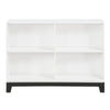 Gare Bookcase  4 Cubby Shelves I White Wood Frame I Black Base 43"