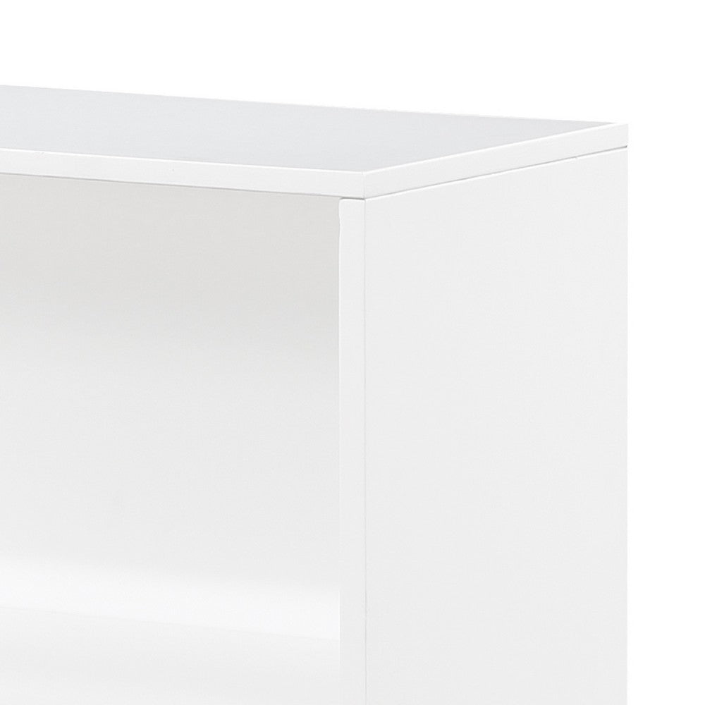 Gare Bookcase  4 Cubby Shelves I White Wood Frame I Black Base 43"