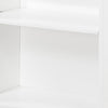 Gare Bookcase  4 Cubby Shelves I White Wood Frame I Black Base 43"