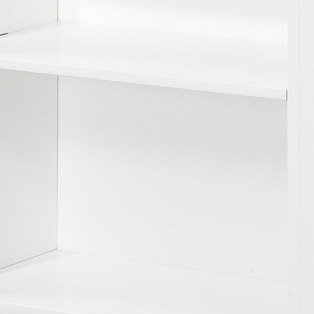 Gare Bookcase  4 Cubby Shelves I White Wood Frame I Black Base 43"