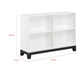 Gare Bookcase  4 Cubby Shelves I White Wood Frame I Black Base 43"