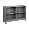 Gare Bookcase  4 Cubby Shelves I Low Profile I Rustic Gray Wood 43"