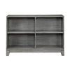 Gare Bookcase  4 Cubby Shelves I Low Profile I Rustic Gray Wood 43"