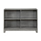 Gare Bookcase  4 Cubby Shelves I Low Profile I Rustic Gray Wood 43"