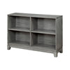 Gare Bookcase  4 Cubby Shelves I Low Profile I Rustic Gray Wood 43"