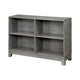 Gare Bookcase  4 Cubby Shelves I Low Profile I Rustic Gray Wood 43"