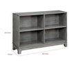 Gare Bookcase  4 Cubby Shelves I Low Profile I Rustic Gray Wood 43"