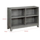Gare Bookcase  4 Cubby Shelves I Low Profile I Rustic Gray Wood 43"