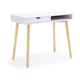 Writing Desk w Drawer & Open Cubby I White Top I Natural Brown 35"