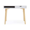 Writing Desk w Drawer & Open Cubby I White Top I Natural Brown 35"