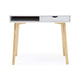 Writing Desk w Drawer & Open Cubby I White Top I Natural Brown 35"