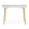 Writing Desk w Drawer & Open Cubby I White Top I Natural Brown 35"