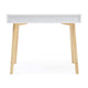 Writing Desk w Drawer & Open Cubby I White Top I Natural Brown 35"