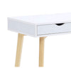 Writing Desk w Drawer & Open Cubby I White Top I Natural Brown 35"